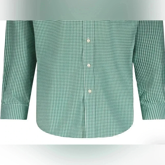 Brooks Brothers Regent Regular Fit Gingham Green Size 17 1/5-4/5 - Picture 2 of 11